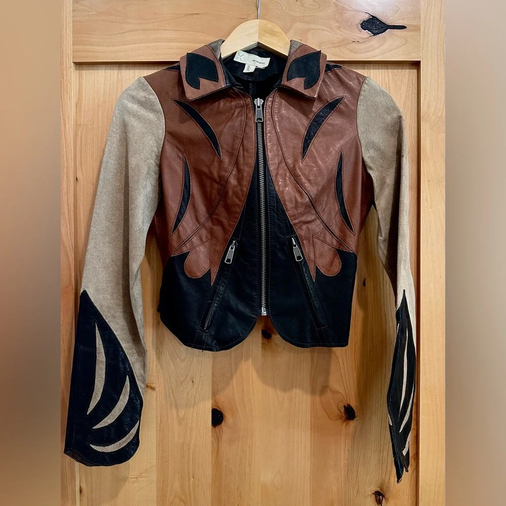 Pins & Needles Multicolor Leather Jacket - Picture 1 of 13